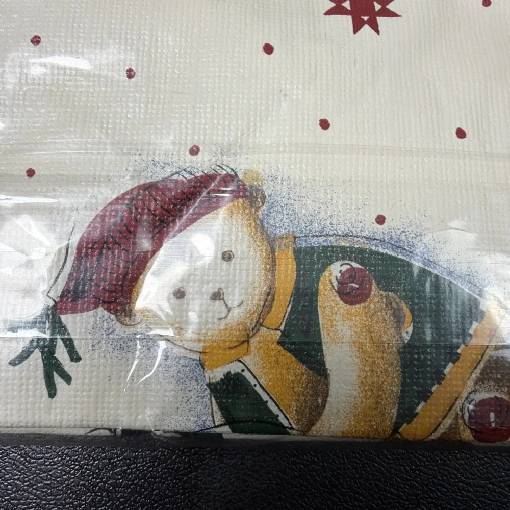 Debbie Mumm Holiday Flannel Backed Vinyl Tablecloth Round 60